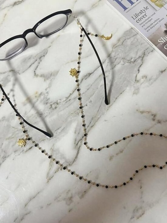 Eyeglass Strap Black Butterfly Chain